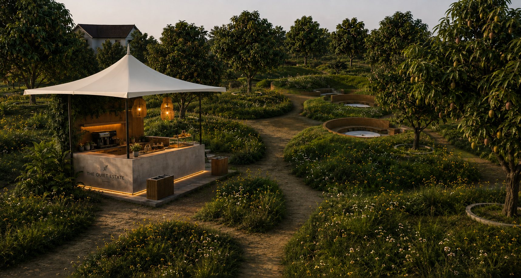 Canopy cafe kiosk along the mango trail